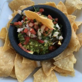 Gluten-free chips and guacamole from Lure Fish House